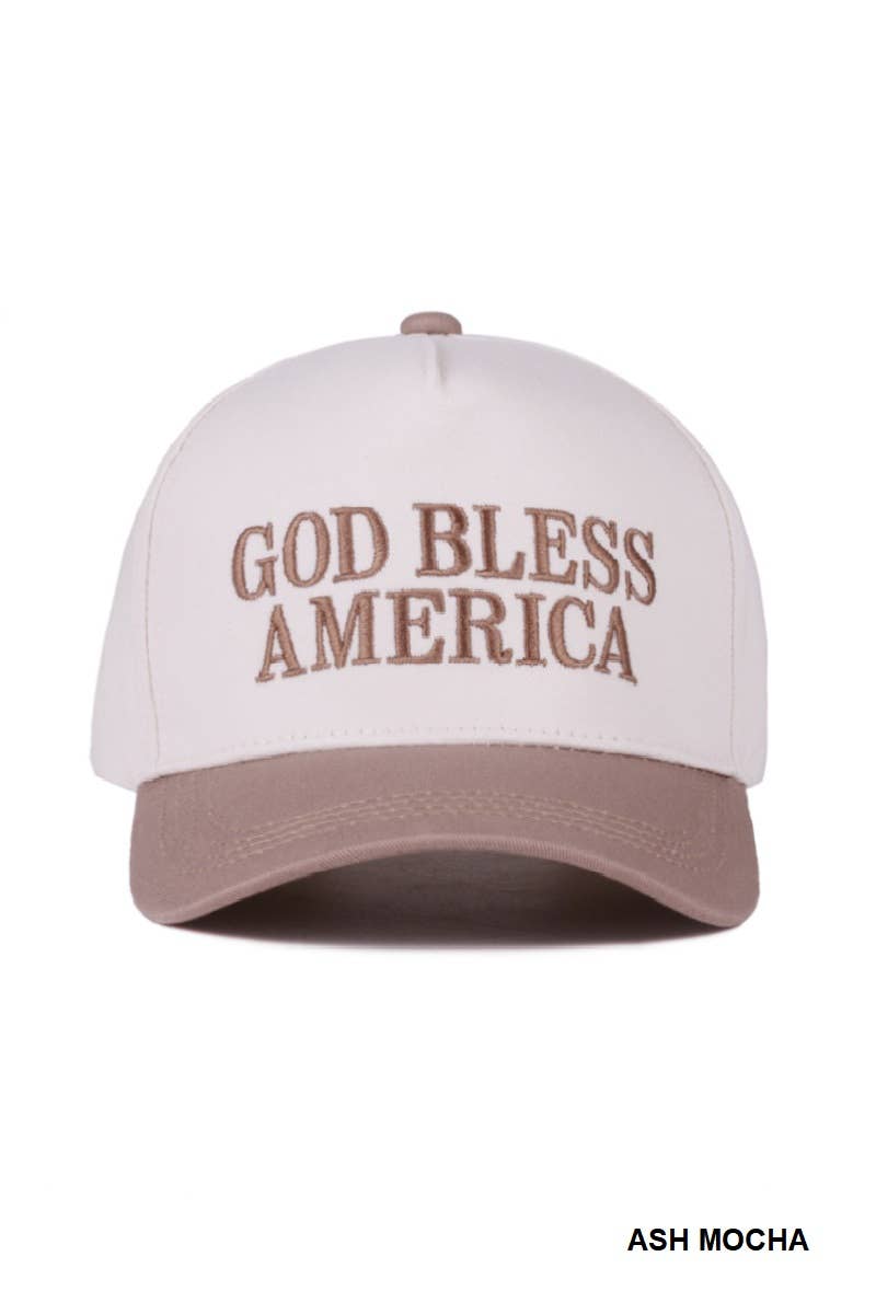 God bless America two-tone canvas cotton cap