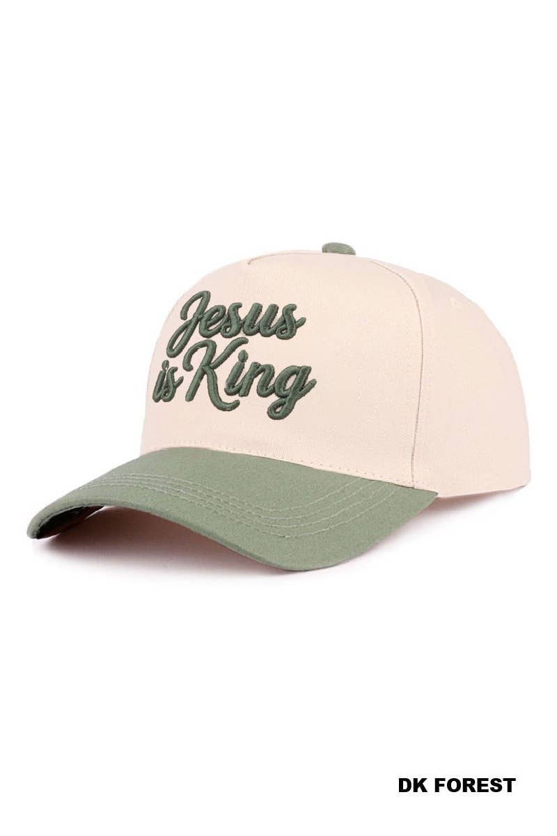 Jesus Two Tone Cotton Cap: DK FOREST