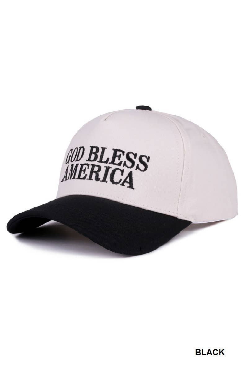 God bless America two-tone canvas cotton cap